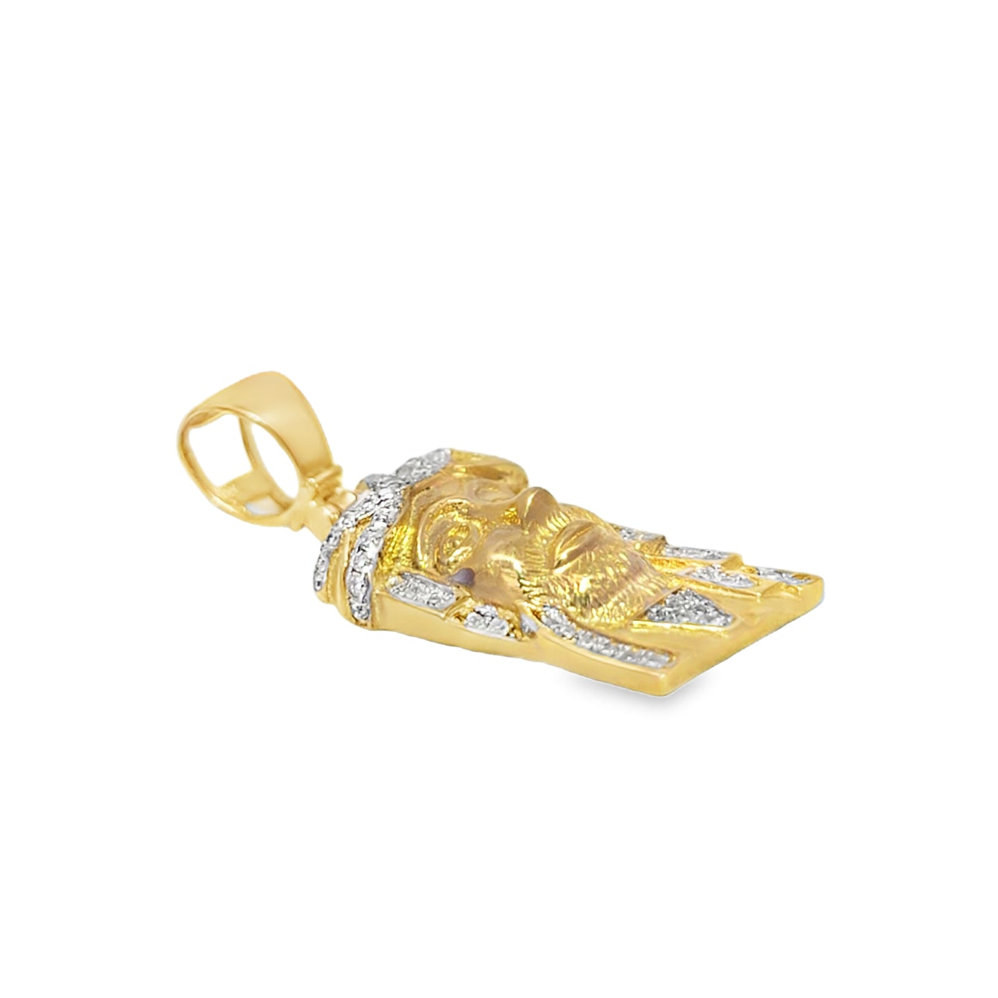 10K Yellow Gold 0.25 ctw Diamond Jesus Head Pendant | Faith & Devotion Jewelry | Jewelry Palace