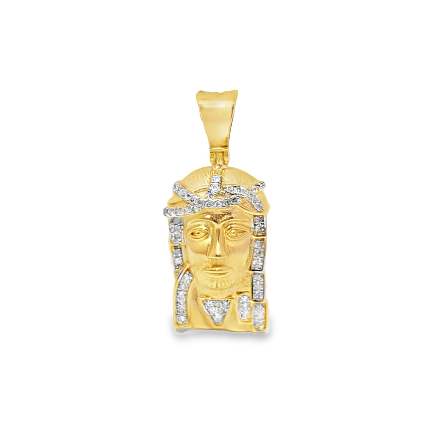 10K Yellow Gold 0.25 ctw Diamond Jesus Head Pendant | Faith & Devotion Jewelry | Jewelry Palace