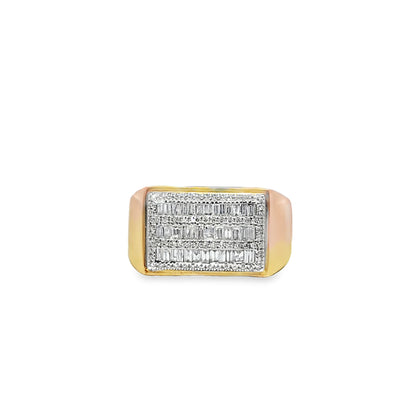 Square Baguette Diamond Ring 0.60 ctw 10K Yellow Gold
