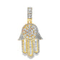 Iced Out Baguette Hamsa Pendant 1.80 ctw Diamond 10K Yellow Gold