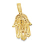 Iced Out Baguette Hamsa Pendant 1.80 ctw Diamond 10K Yellow Gold