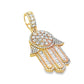 Iced Out Baguette Hamsa Pendant 1.80 ctw Diamond 10K Yellow Gold