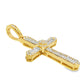 10K Yellow Gold Baguette Layered Diamond Cross Pendant 1.80 ctw