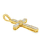 10K Yellow Gold Baguette Layered Diamond Cross Pendant 1.80 ctw