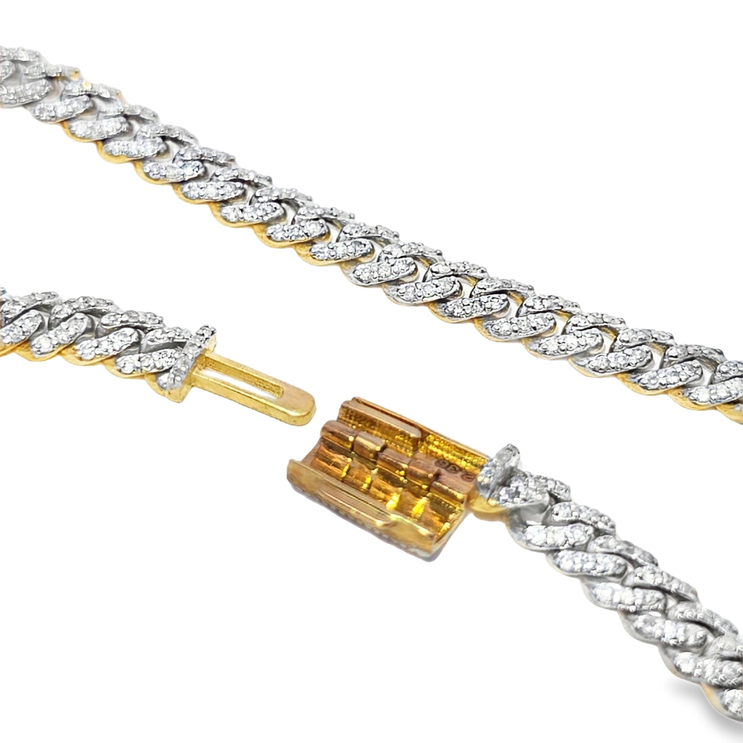 5.5MM Cuban Link Bracelet 2.36 ctw Diamond 10K Yellow Gold
