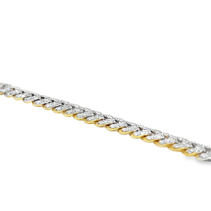 5.5MM Cuban Link Bracelet 2.36 ctw Diamond 10K Yellow Gold