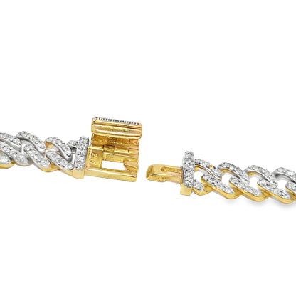 6MM Cuban Bracelet 2.47 ctw Diamond 10K Yellow Gold