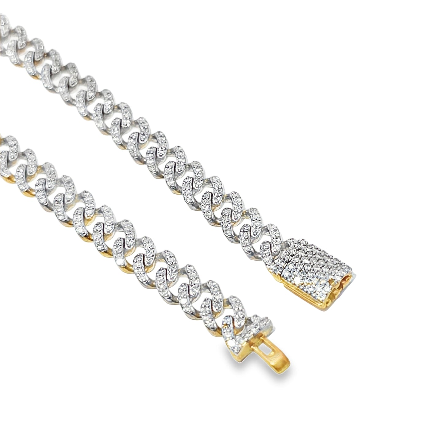 6MM Cuban Bracelet 2.47 ctw Diamond 10K Yellow Gold