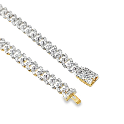6MM Cuban Bracelet 2.47 ctw Diamond 10K Yellow Gold