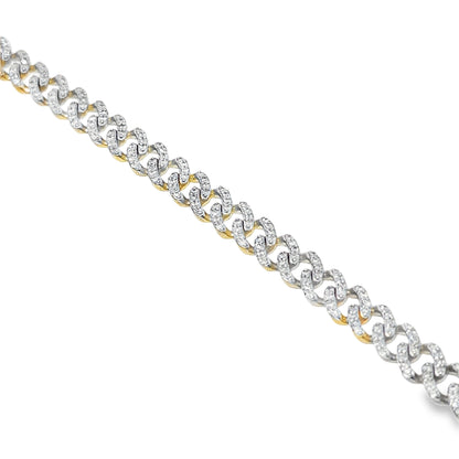 6MM Cuban Bracelet 2.47 ctw Diamond 10K Yellow Gold