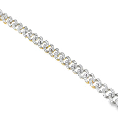 6MM Cuban Bracelet 2.47 ctw Diamond 10K Yellow Gold