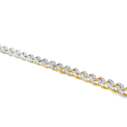 6MM Cuban Bracelet 2.47 ctw Diamond 10K Yellow Gold