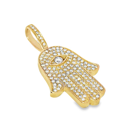 Enlightened Hamsa Pendant 1.45 ctw Diamond 10K Yellow Gold
