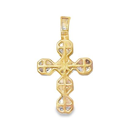 10K Yellow Gold Diamond Cross Pendant 0.25 ctw