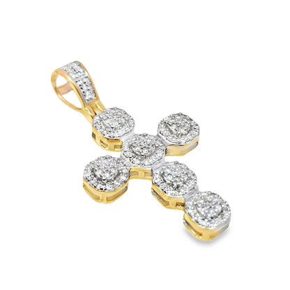 10K Yellow Gold Diamond Cross Pendant 0.25 ctw