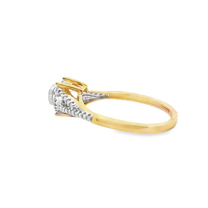Heart Ring 0.15 ctw Diamond 10K Yellow Gold