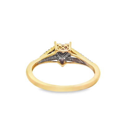 Heart Ring 0.15 ctw Diamond 10K Yellow Gold