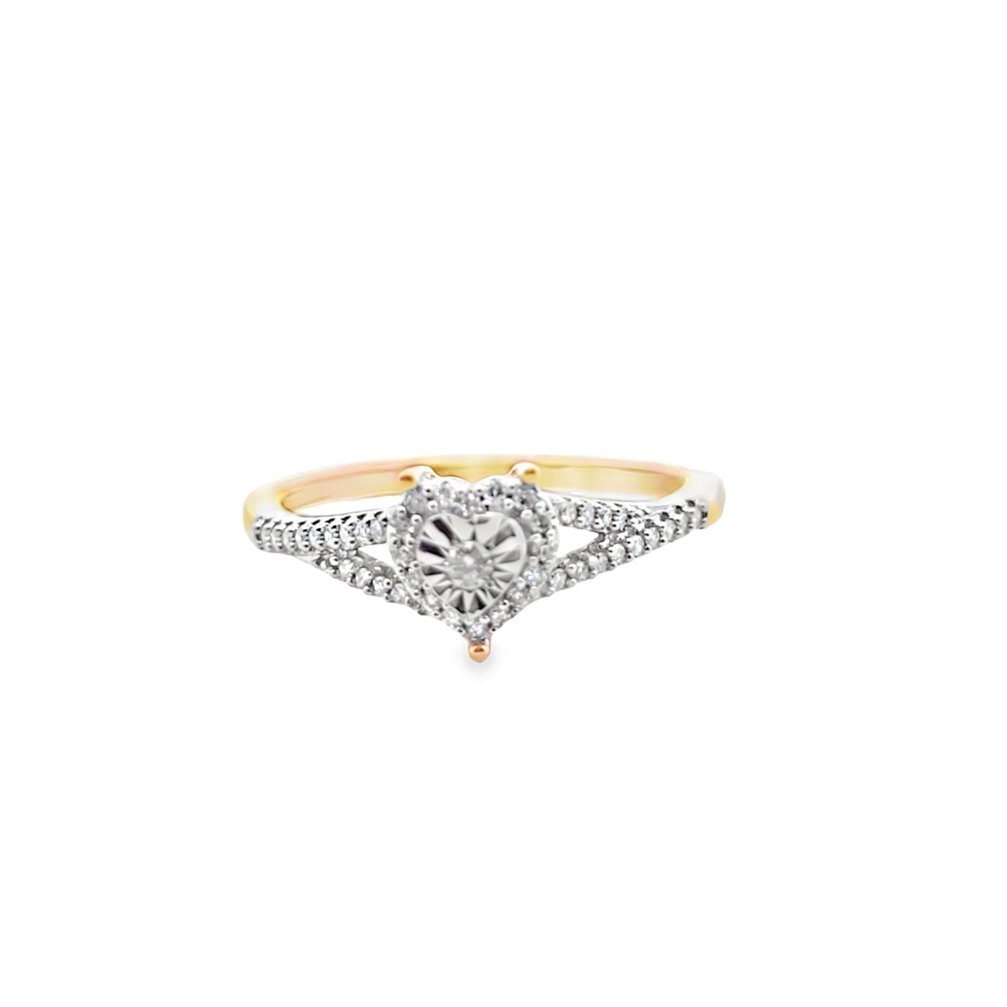 Heart Ring 0.15 ctw Diamond 10K Yellow Gold