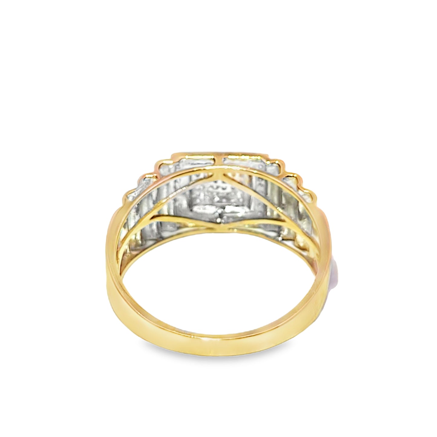 Square Classic Mens Diamond Ring 0.20 ctw 10K Yellow Gold