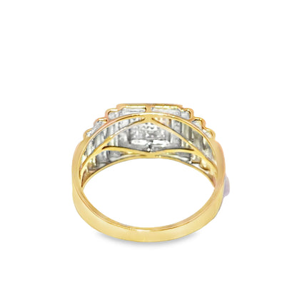 Square Classic Mens Diamond Ring 0.20 ctw 10K Yellow Gold