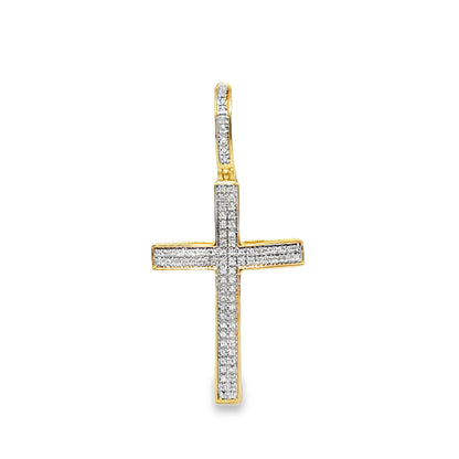 10K Yellow Gold Diamond Cross Pendant 0.30 ctw