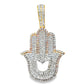 10K Yellow Gold Diamond Hamsa Pendant 1.00 ctw