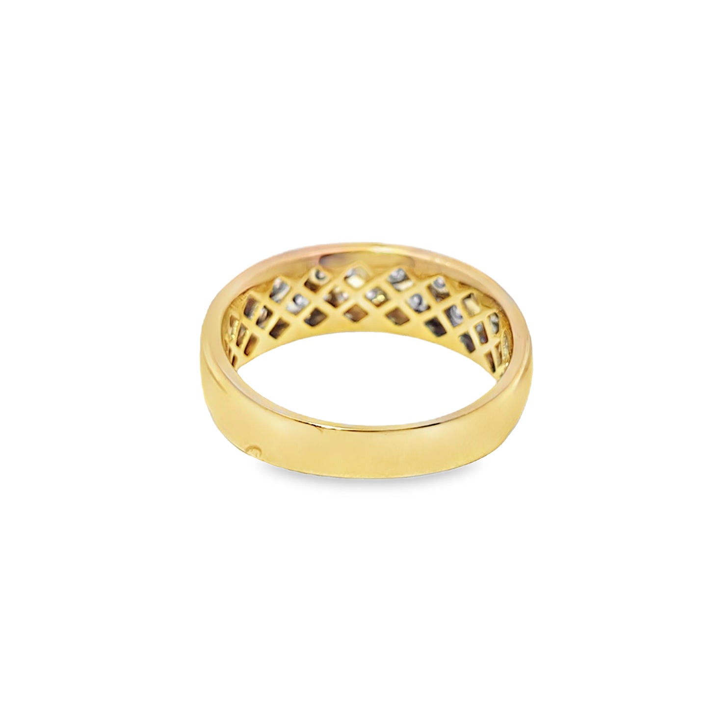 Mens 2 Row Wedding Ring 0.75 ctw Diamond 10K Yellow Gold