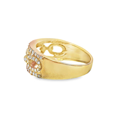 Classic Multi Oval Link Ring 0.99 ctw Diamond 10K Yellow Gold