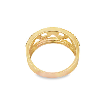 Classic Multi Oval Link Ring 0.99 ctw Diamond 10K Yellow Gold