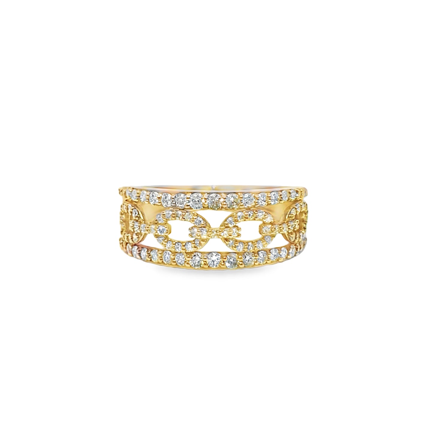 Classic Multi Oval Link Ring 0.99 ctw Diamond 10K Yellow Gold