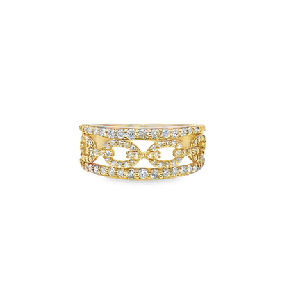 Classic Multi Oval Link Ring 0.99 ctw Diamond 10K Yellow Gold