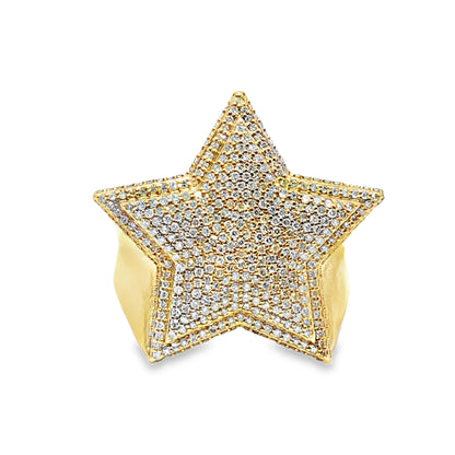 Star Ring 1.14 ctw Diamond 10K Yellow and White Gold