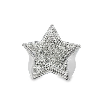 Star Ring 1.14 ctw Diamond 10K Yellow and White Gold