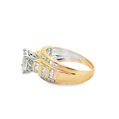 Round Baguette Ring 0.50 ctw Diamond 10K Yellow Gold