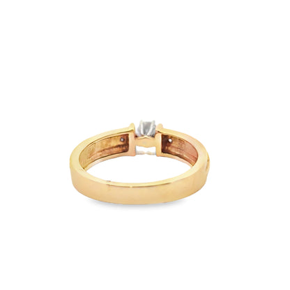 Bezel Set Solitaire Diamond Ring 0.20 ctw Diamond 14K Yellow Gold
