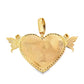 10k Yellow Gold Diamond Heart Double Angle One Row Memory Pendant 1.6 ctw