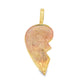 10K Yellow Gold Diamond Broken Heart Pendant 0.75 ctw