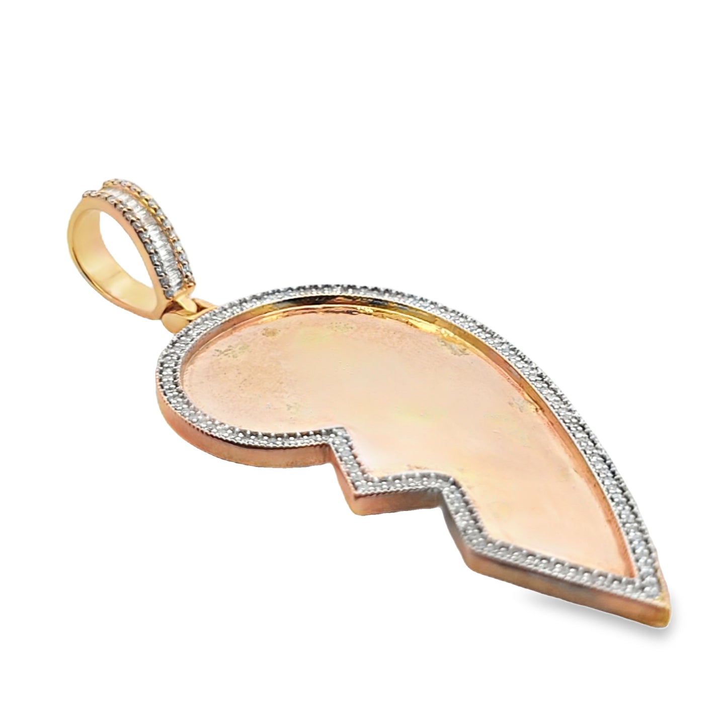 10K Yellow Gold Diamond Broken Heart Pendant 0.75 ctw