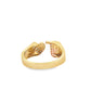"J" Initial Cuff Ring With Heart 0.30 ctw Diamond 14K Yellow Gold