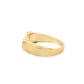 "J" Initial Cuff Ring With Heart 0.30 ctw Diamond 14K Yellow Gold