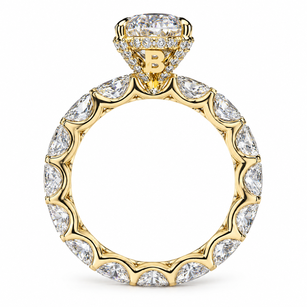 14KT Yellow Gold Oval Lab-Grown Diamond Engagement Ring – 7.20 CTW