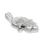 Double Layer Hamsa Hand Pendant 1.20 ctw Diamond 10K White Gold | Spiritual Protection Symbol | Jewelry Palace