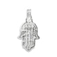 Double Layer Hamsa Hand Pendant 1.20 ctw Diamond 10K White Gold | Spiritual Protection Symbol | Jewelry Palace