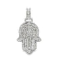 Double Layer Hamsa Hand Pendant 1.20 ctw Diamond 10K White Gold | Spiritual Protection Symbol | Jewelry Palace