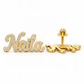10K Solid Gold Custom Name Earrings with VVS Lab-Grown Diamonds – 1.59 CTW