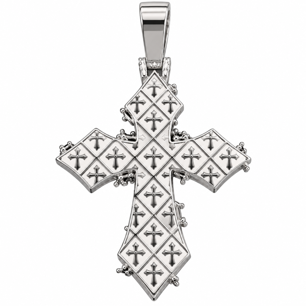 6.35 CTW Lab Grown Diamond Cross Pendant – 3 Inch Iced Out Silver Cross for Men & Women