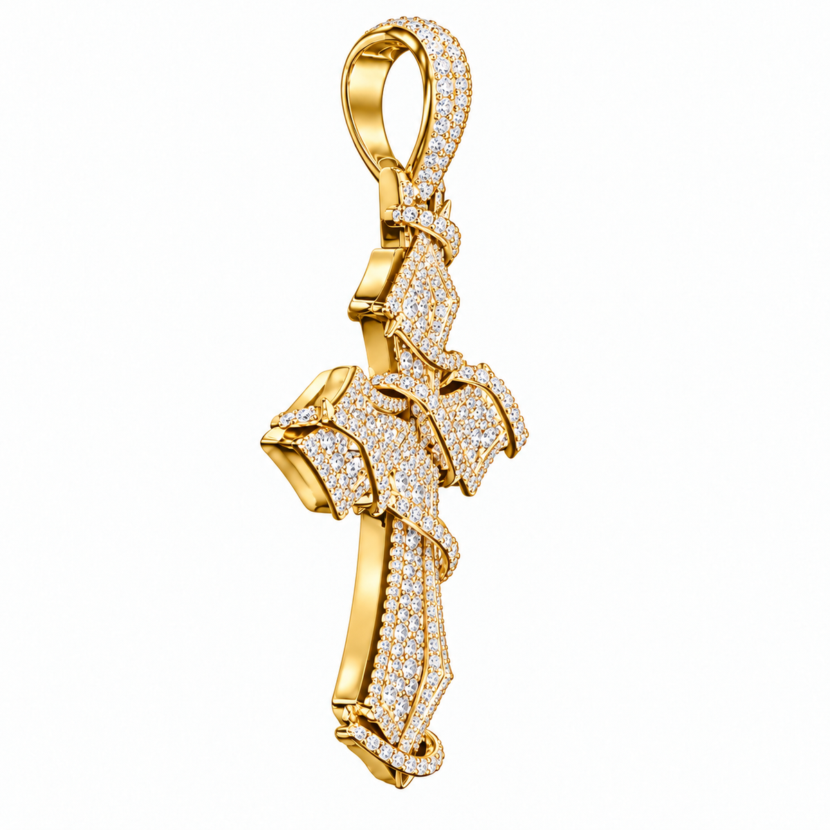 6.35 CTW Lab Grown Diamond Cross Pendant – 3 Inch Iced Out Silver Cross for Men & Women