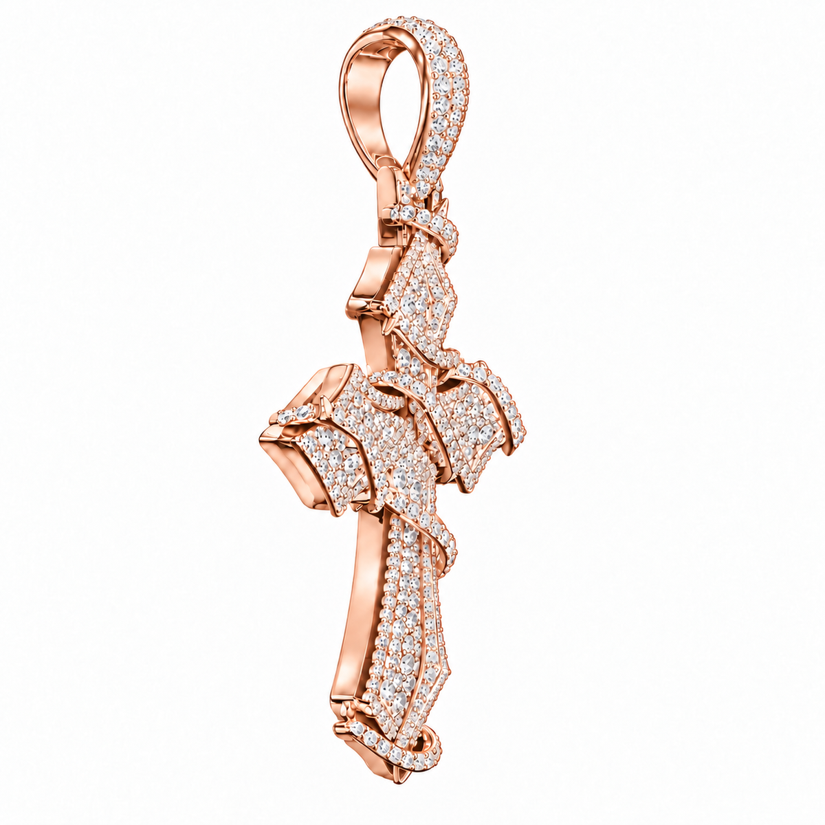 6.35 CTW Lab Grown Diamond Cross Pendant – 3 Inch Iced Out Silver Cross for Men & Women