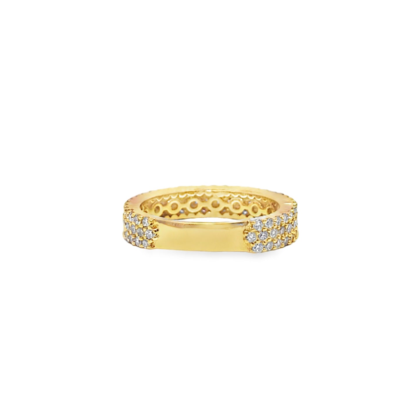 3 Row Band Ring 2.12 ctw Diamond 10K Yellow Gold