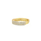 10K Yellow Gold 3 Row Band Ring 2.12 ctw Diamond